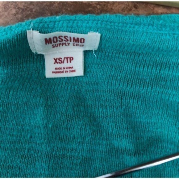 Mossimo 100% Cotton V-Neck Green Sweater- XS - Picture 3 of 7